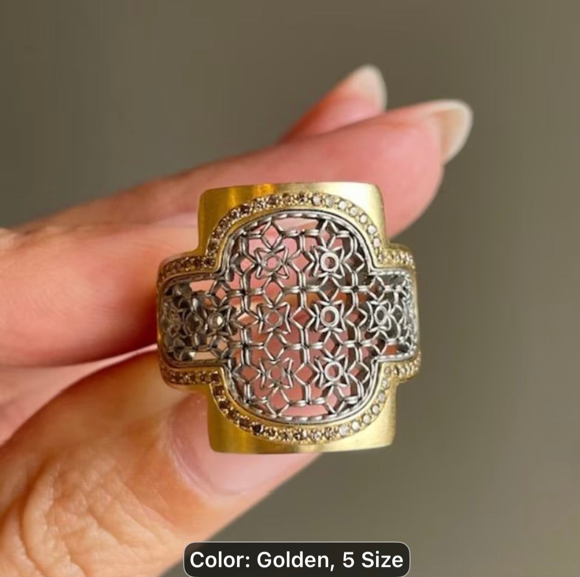 Silver & Gold Intricate Woven Ring