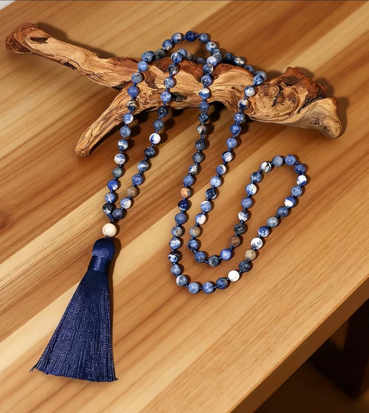 Grand Mala Handmade Stone Beaded Necklace