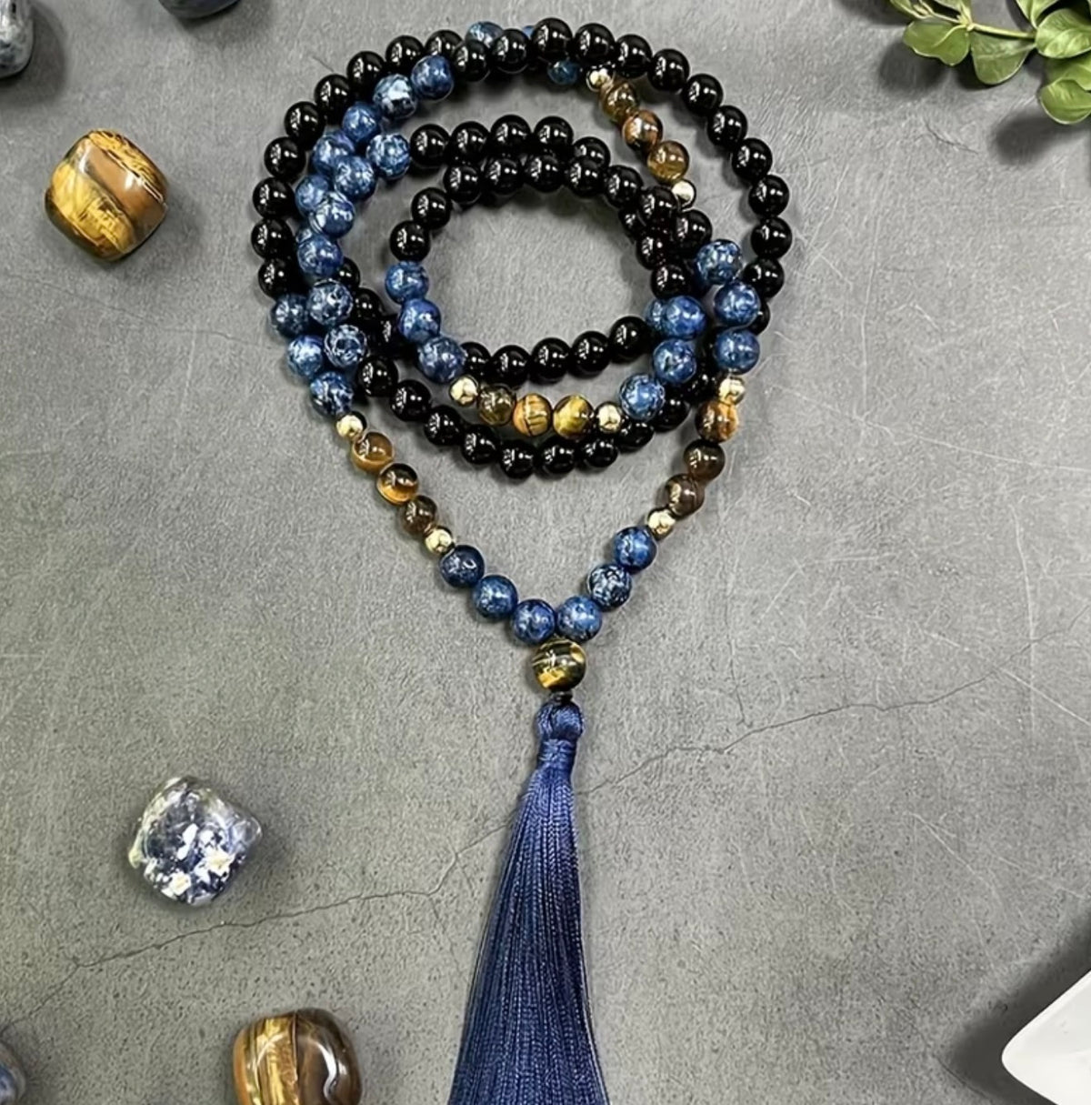 Grand Mala Handmade Stone Beaded Necklace