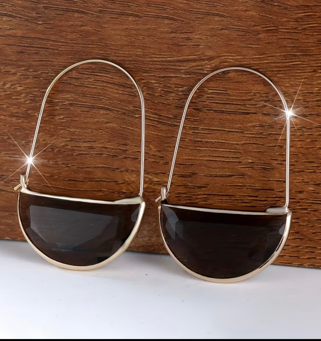 1/2 Moon Iridescent Resin Hoops