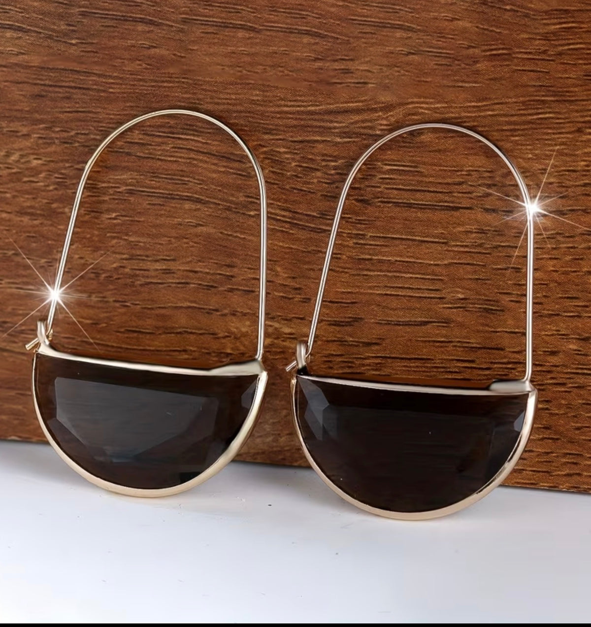 1/2 Moon Iridescent Resin Hoops
