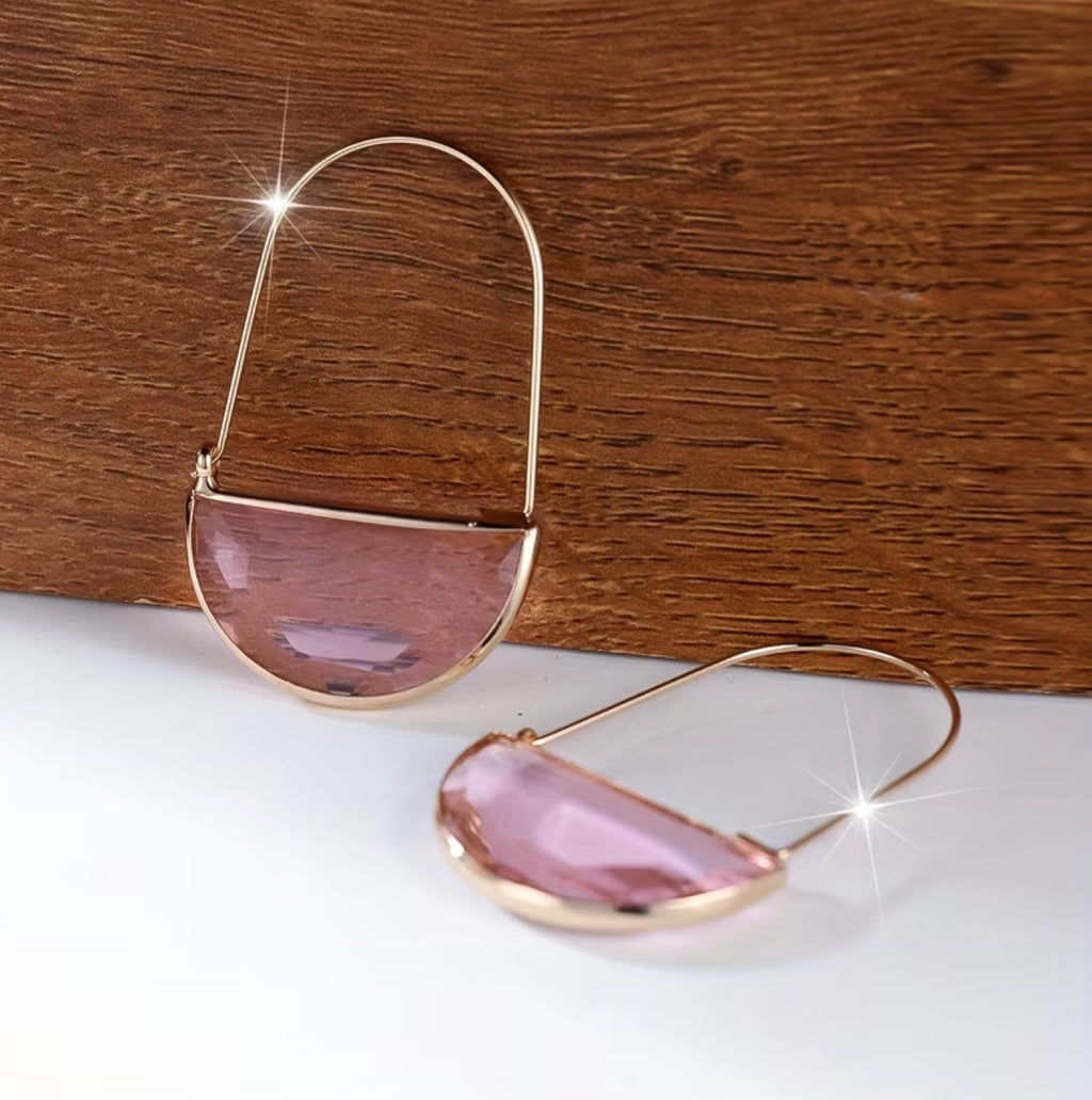 1/2 Moon Iridescent Resin Hoops