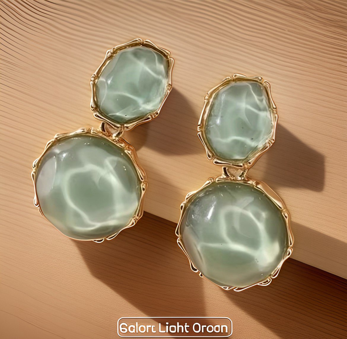 Iridescent Faceted Sea Gem Earrings