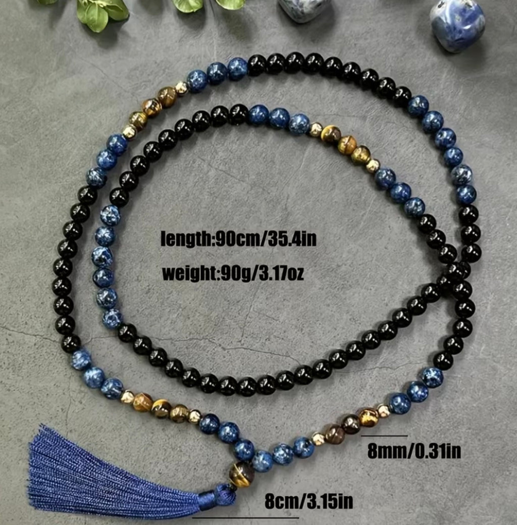 Grand Mala Handmade Stone Beaded Necklace