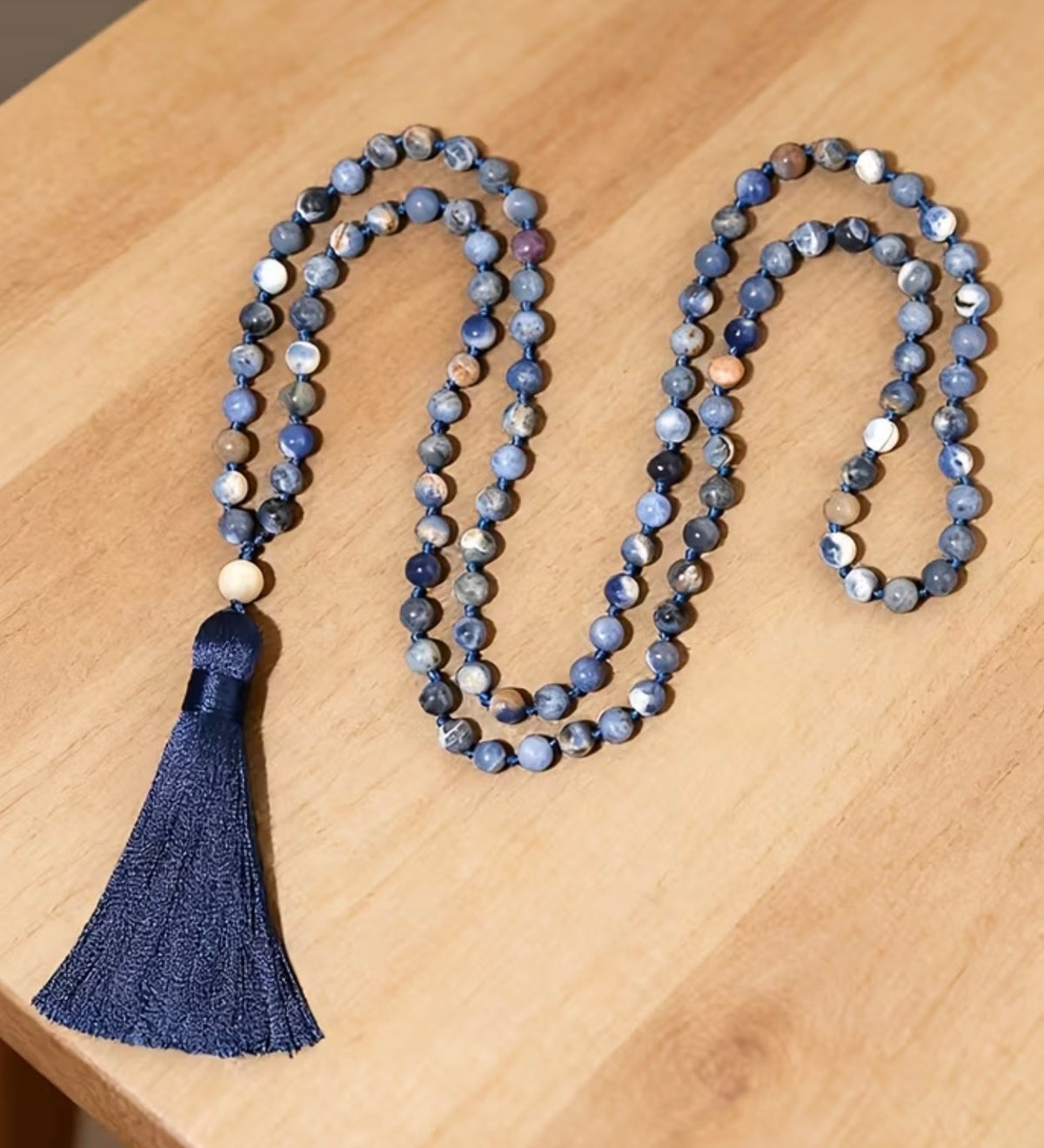 Grand Mala Handmade Stone Beaded Necklace