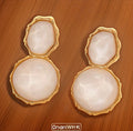 Iridescent Faceted Sea Gem Earrings