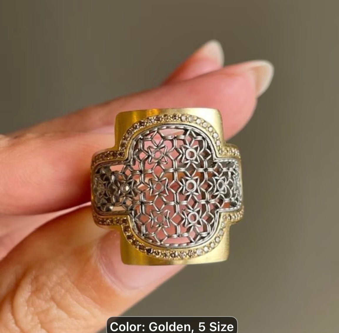 Silver & Gold Intricate Woven Ring