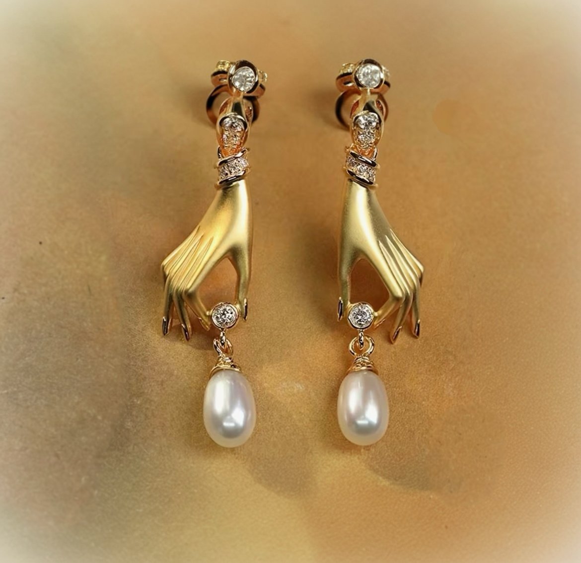 Golden Pearl Drop Earrings