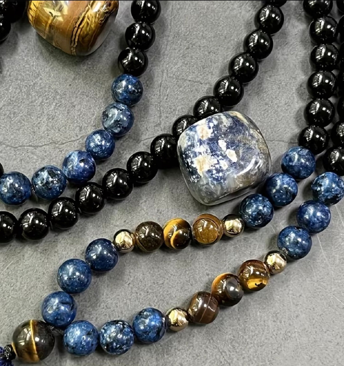 Grand Mala Handmade Stone Beaded Necklace