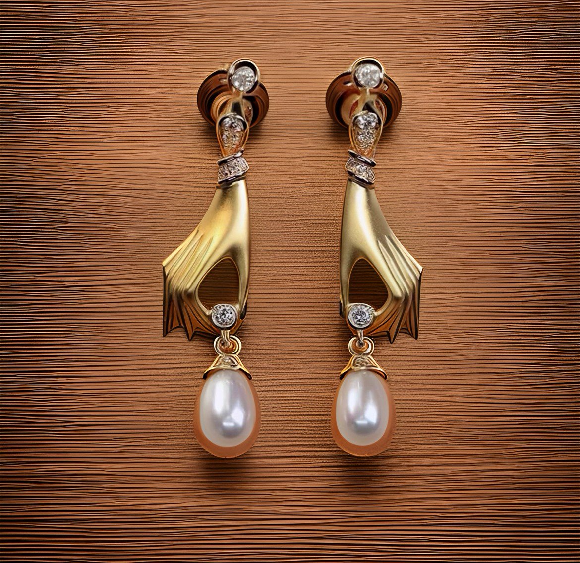 Golden Pearl Drop Earrings