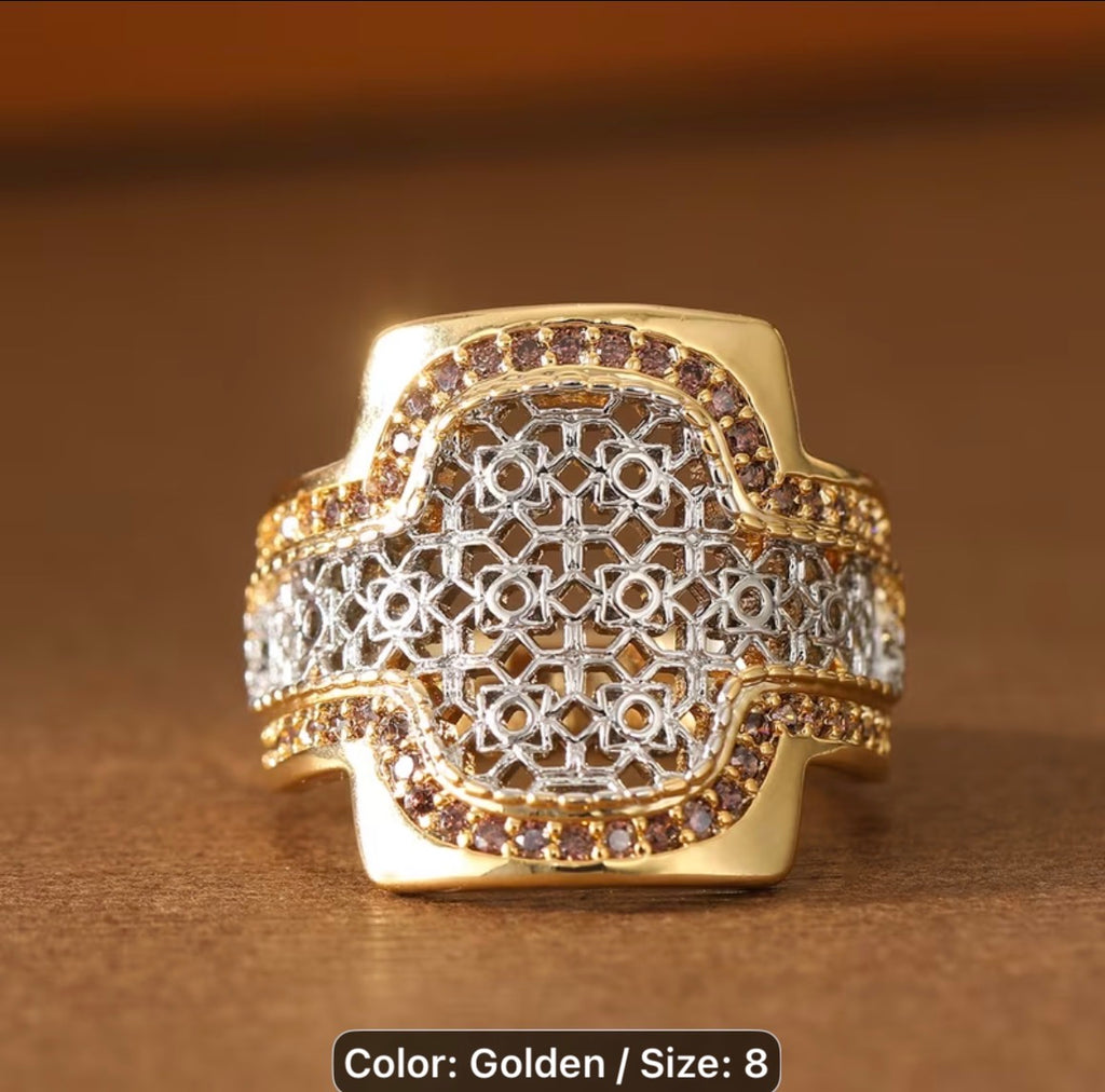 Silver & Gold Intricate Woven Ring