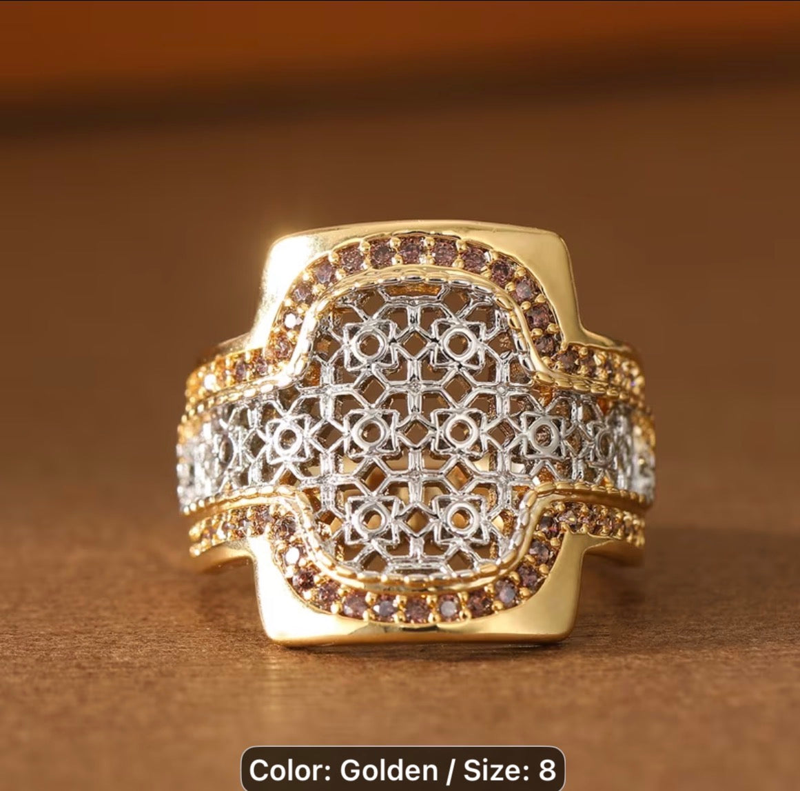 Silver & Gold Intricate Woven Ring