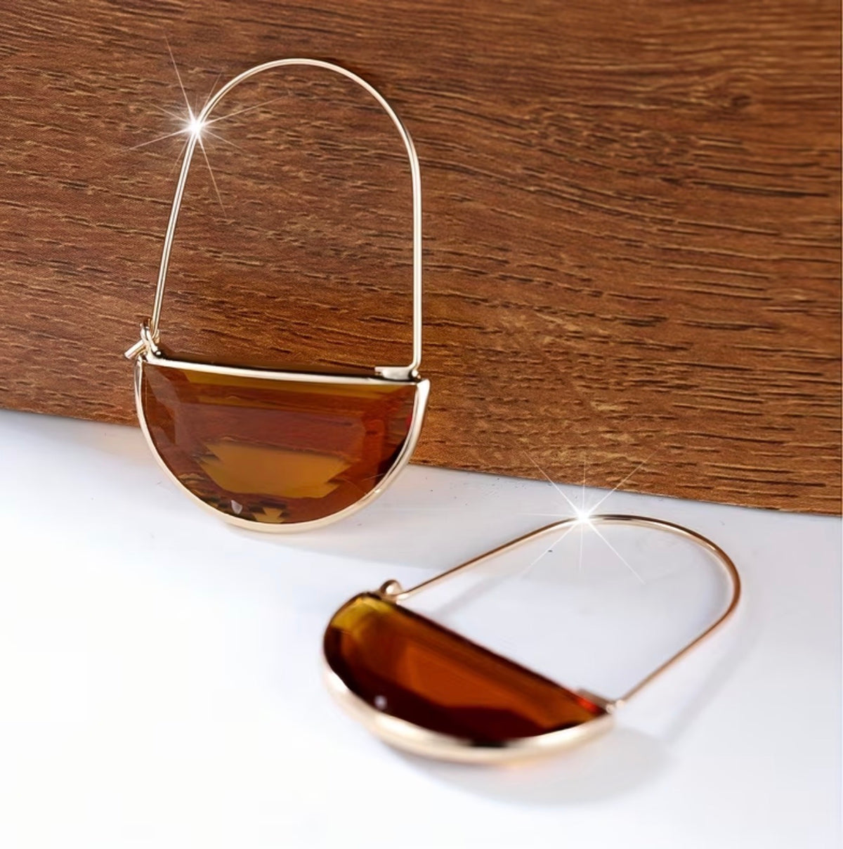1/2 Moon Iridescent Resin Hoops