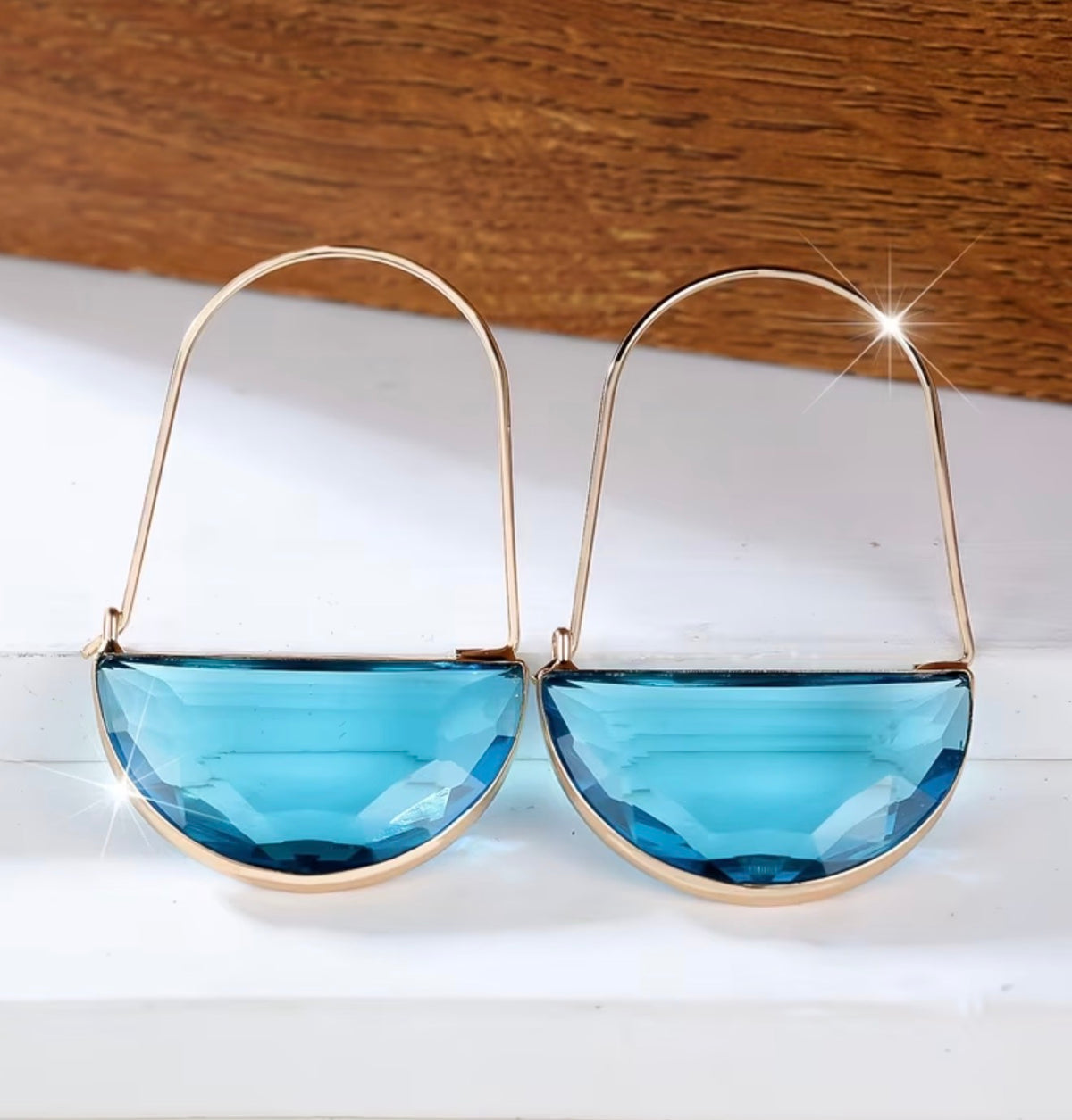 1/2 Moon Iridescent Resin Hoops