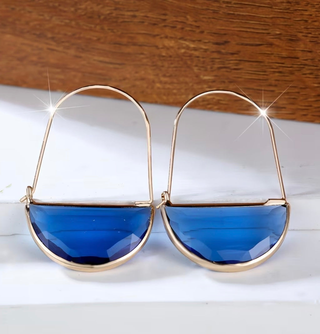 1/2 Moon Iridescent Resin Hoops