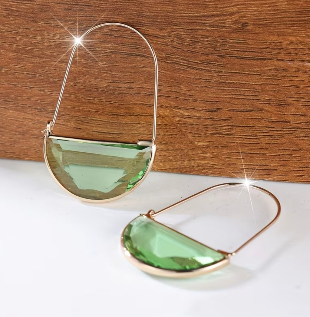 1/2 Moon Iridescent Resin Hoops