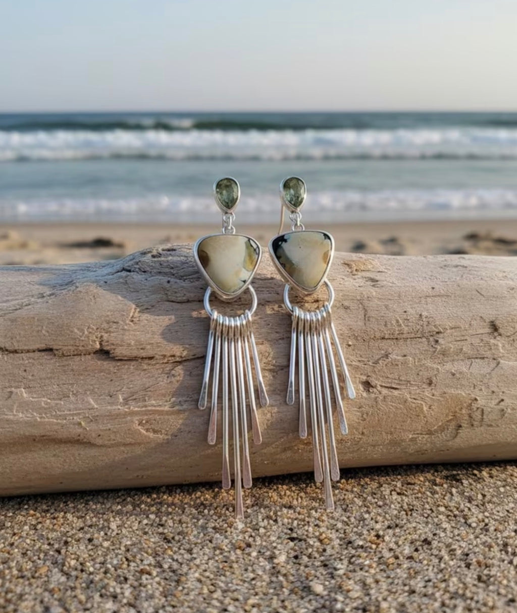 Handmade Western Silver Fringe Earrings