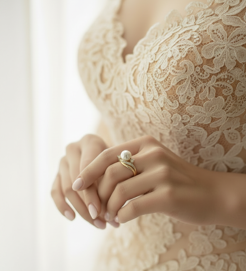 Proud Pearl Wedding Ring