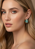 Delicate Golden & Turquoise Hoops
