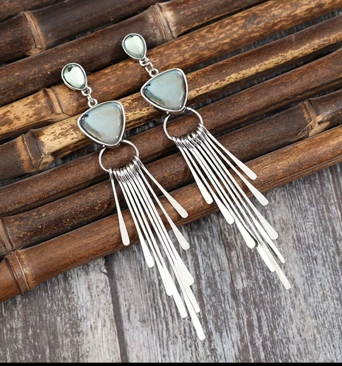 Handmade Western Silver Fringe Earrings