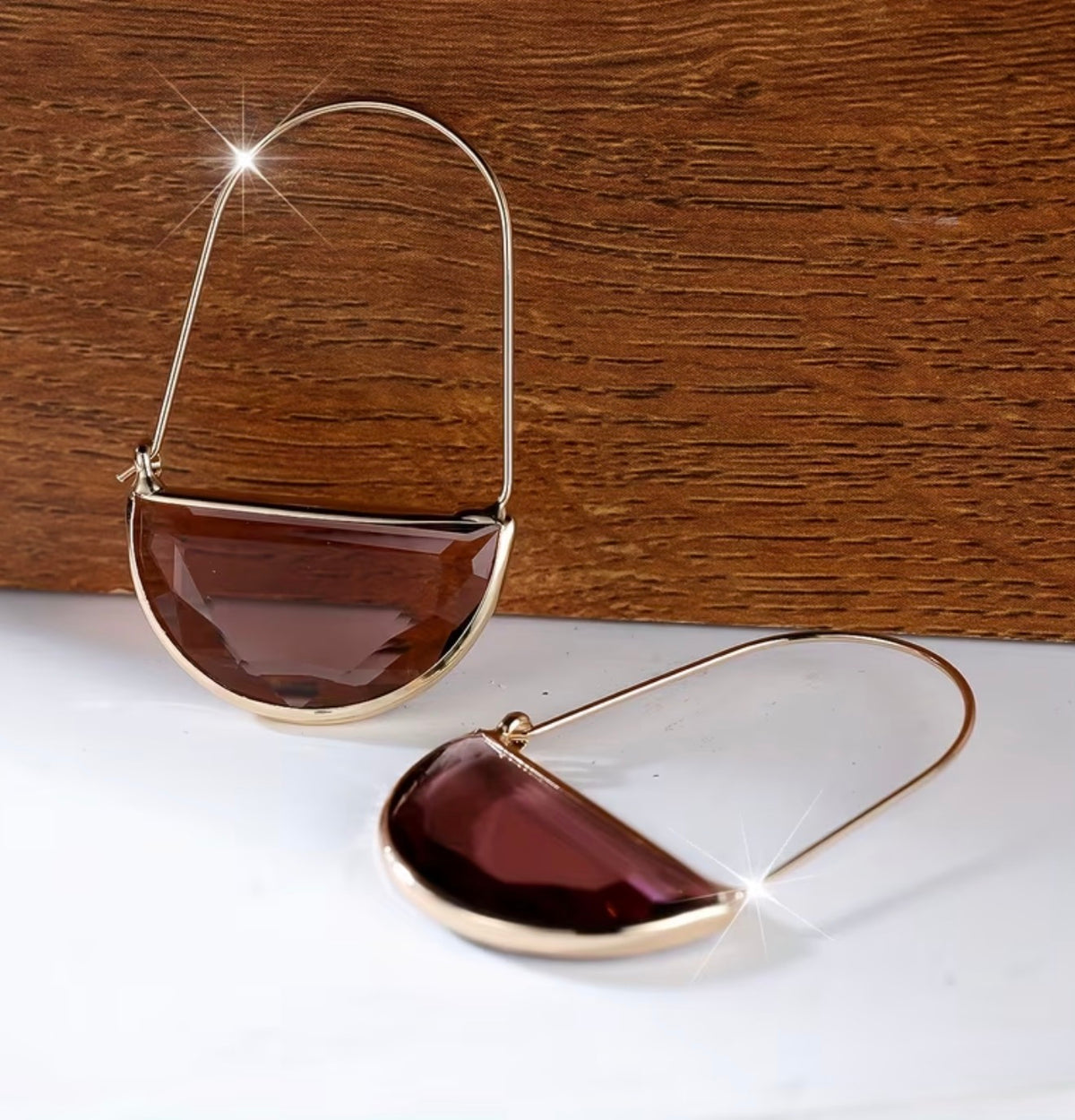 1/2 Moon Iridescent Resin Hoops