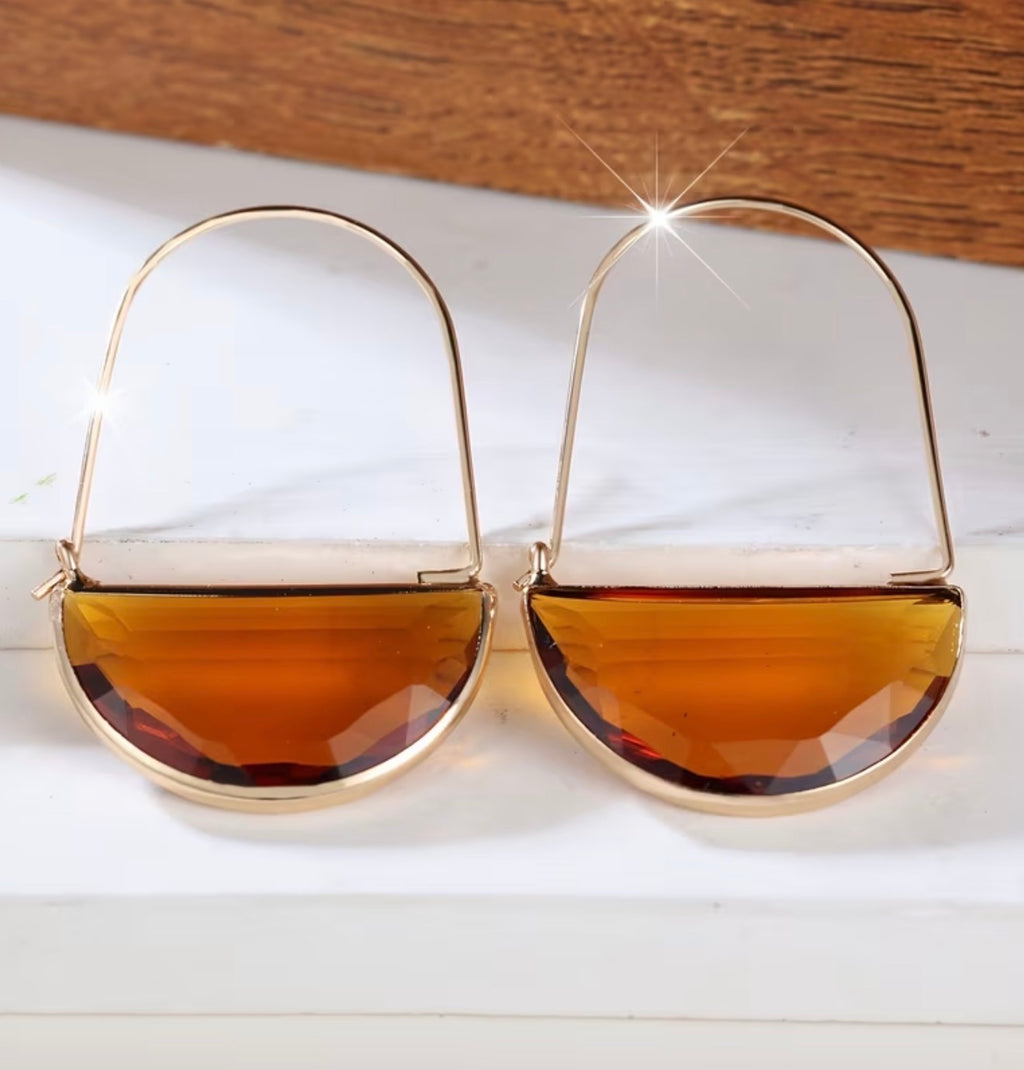 1/2 Moon Iridescent Resin Hoops