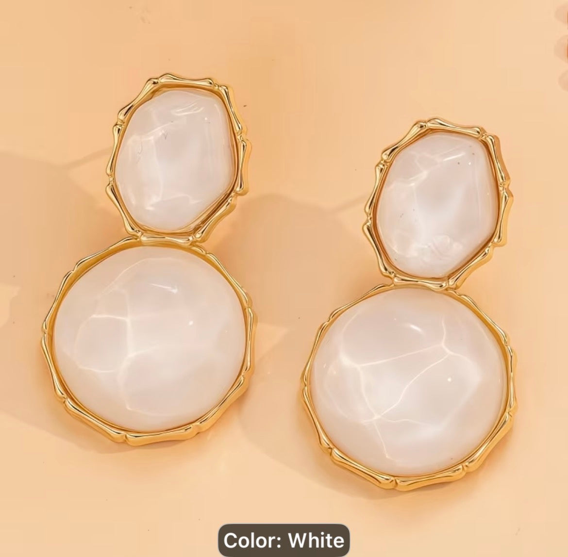 Iridescent Faceted Sea Gem Earrings