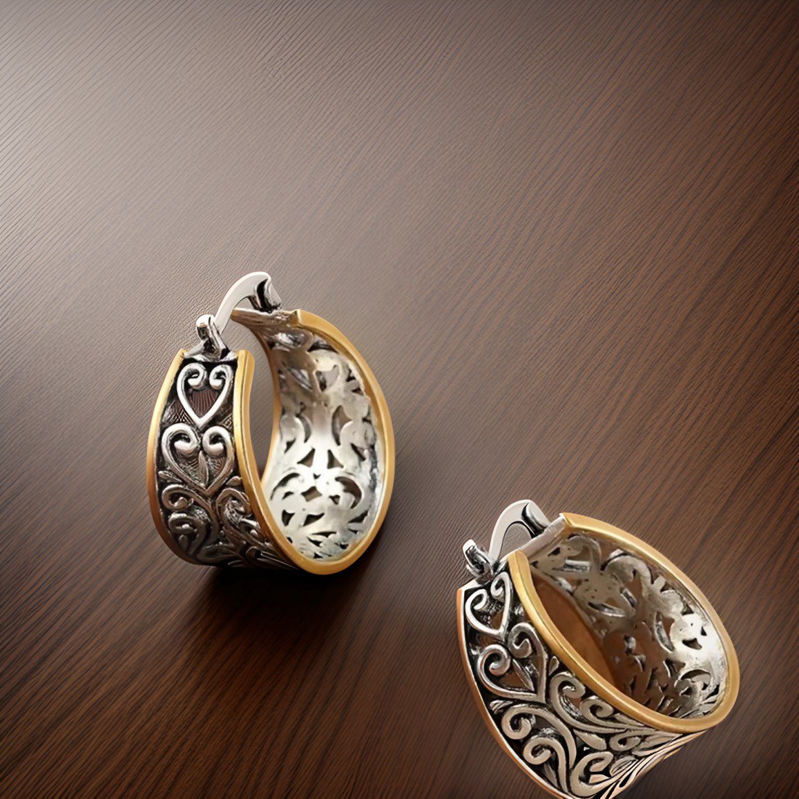Lazer Cut Hoop Earrings