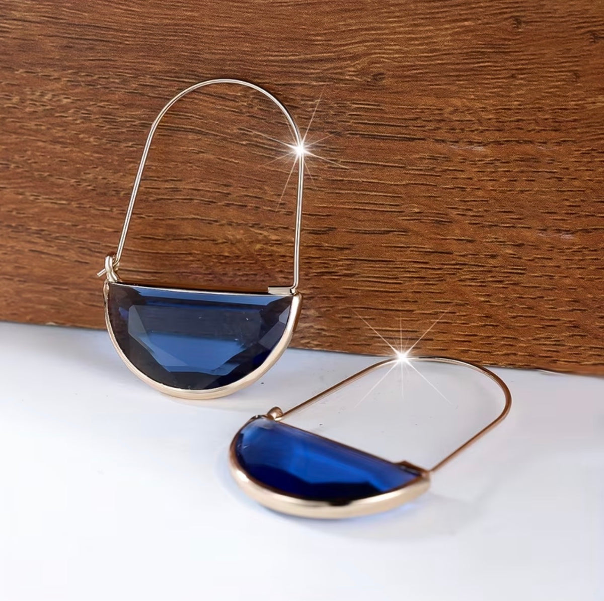 1/2 Moon Iridescent Resin Hoops