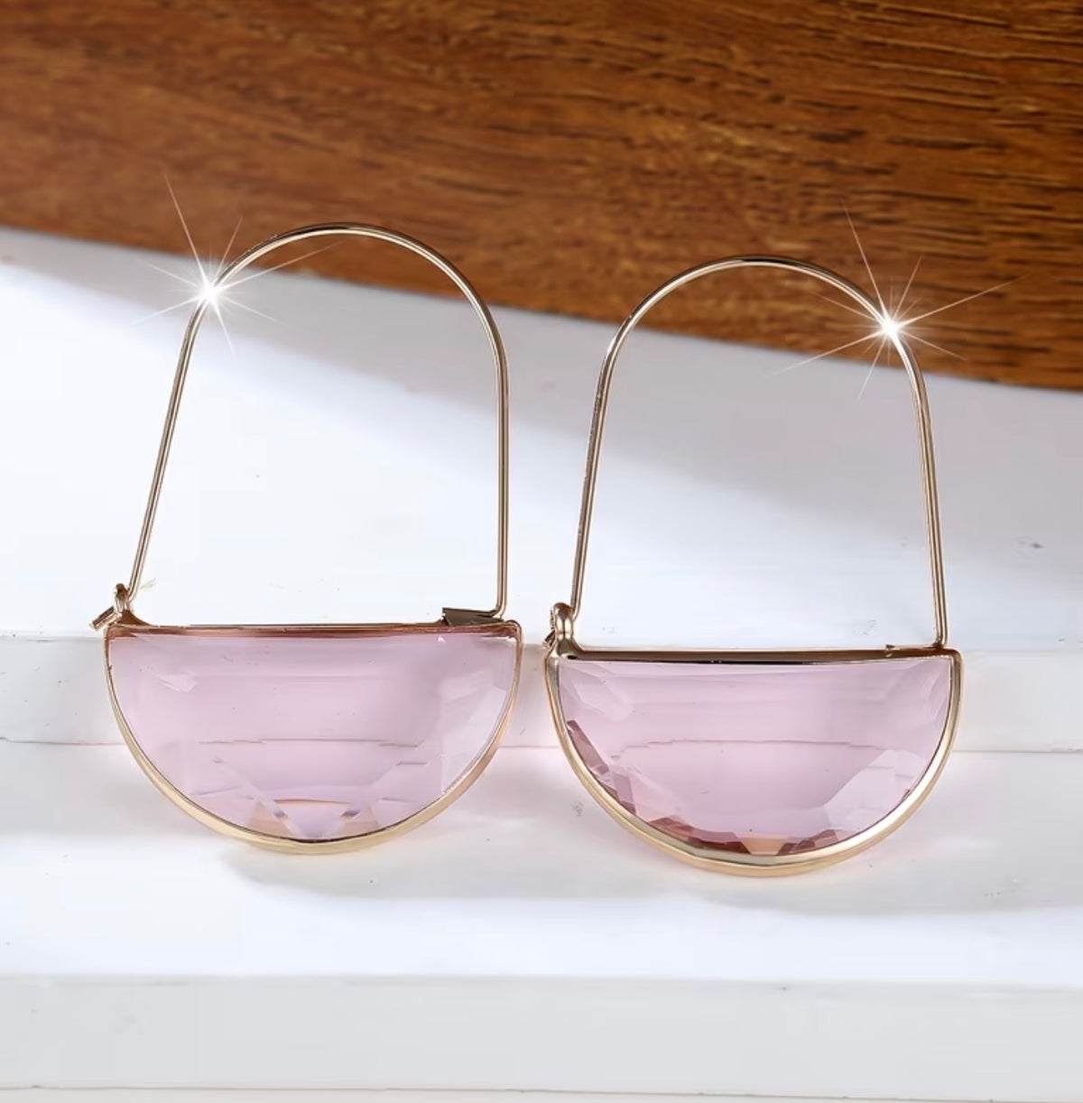 1/2 Moon Iridescent Resin Hoops