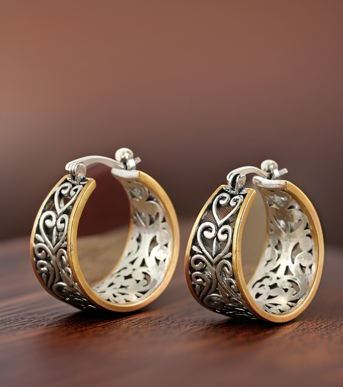 Lazer Cut Hoop Earrings