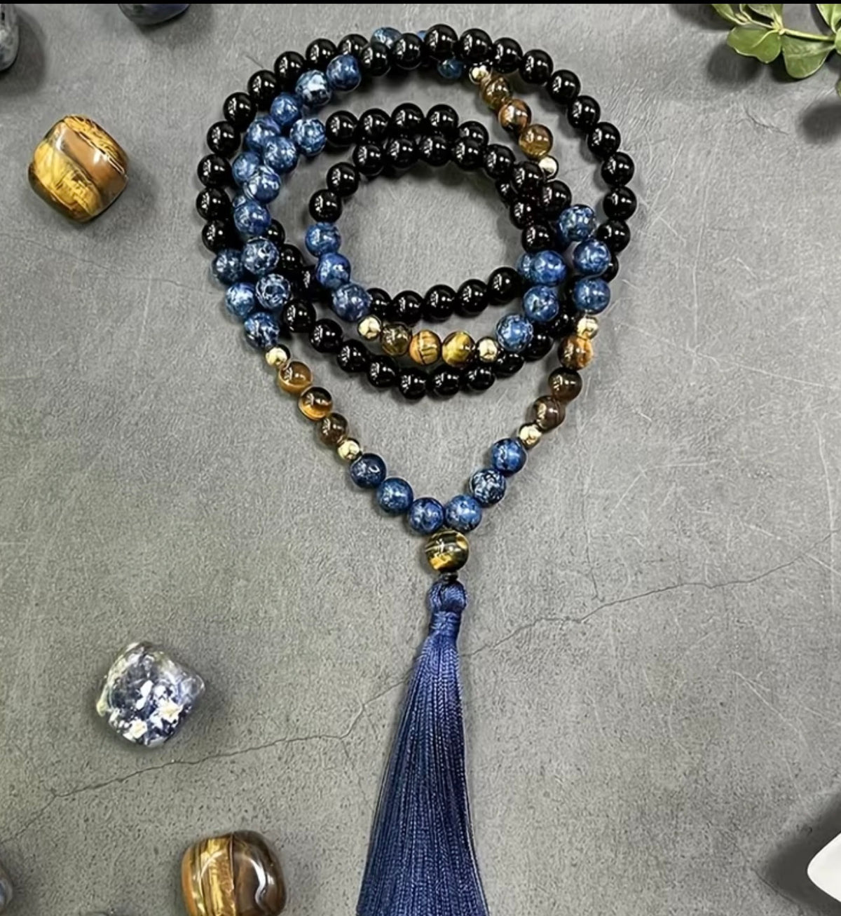 Grand Mala Handmade Stone Beaded Necklace