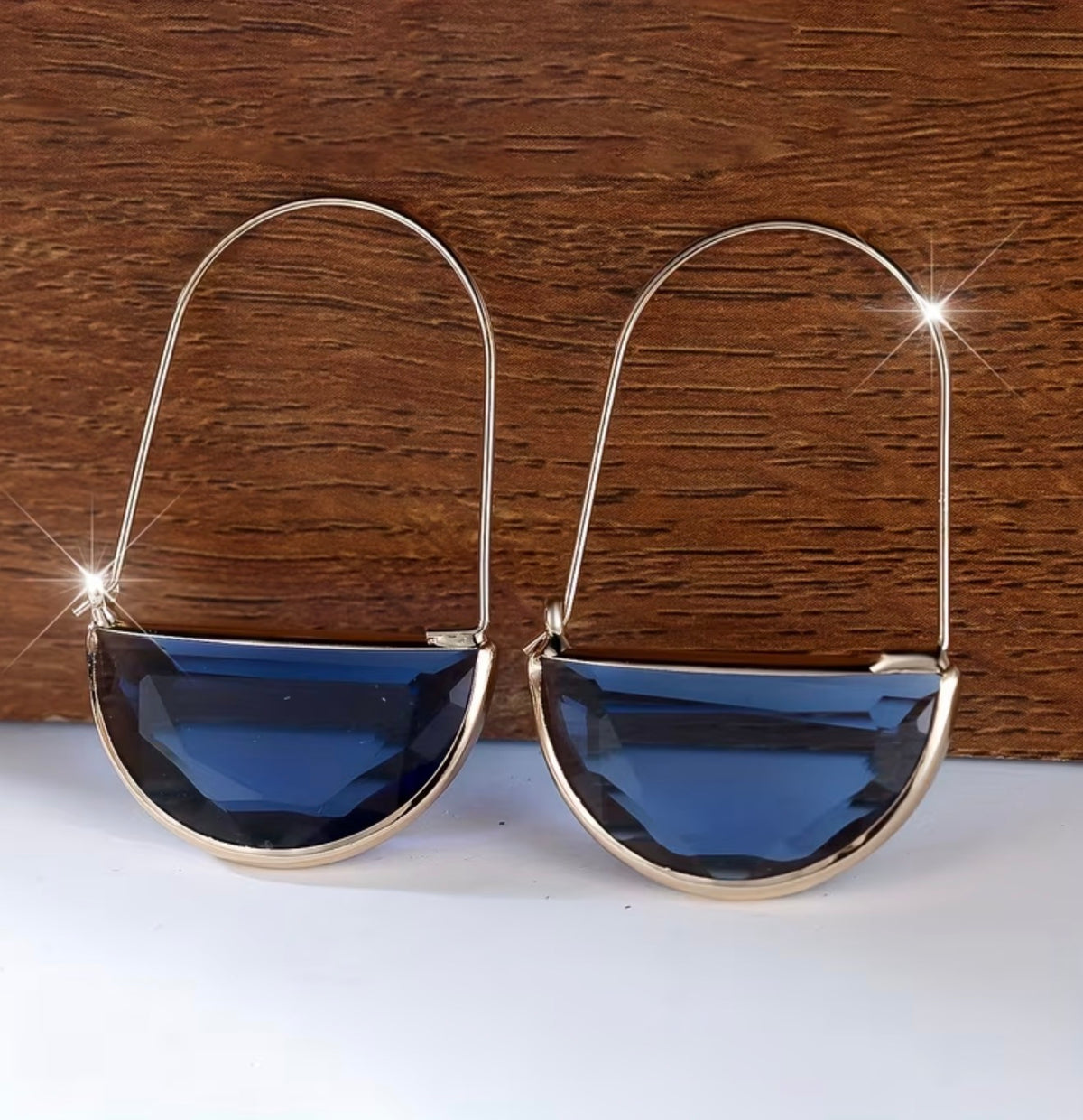 1/2 Moon Iridescent Resin Hoops