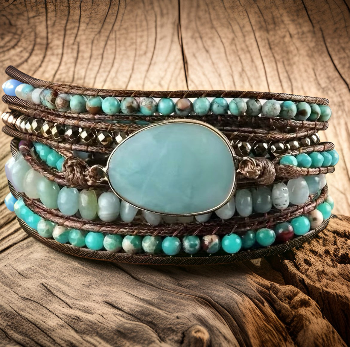 Premium Hand Beaded Wrap Cuff Bracelet