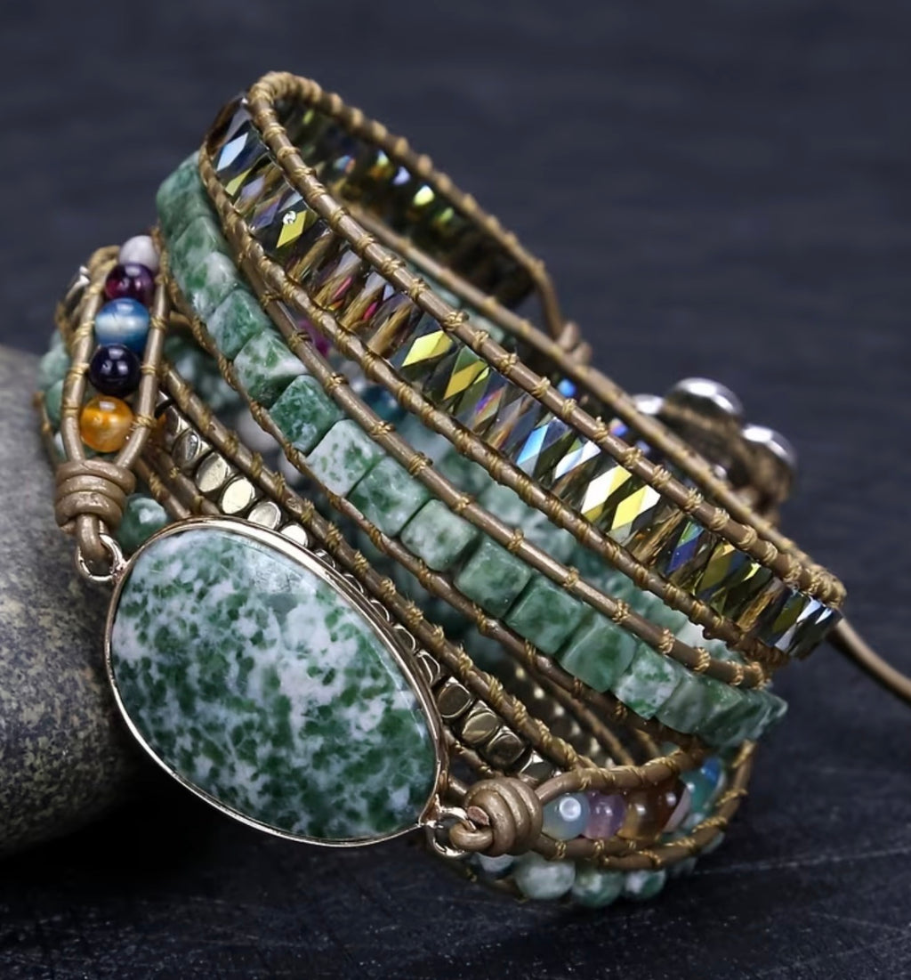Premium Hand Beaded Wrap Cuff Bracelet