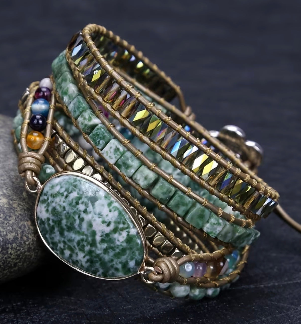 Premium Hand Beaded Wrap Cuff Bracelet