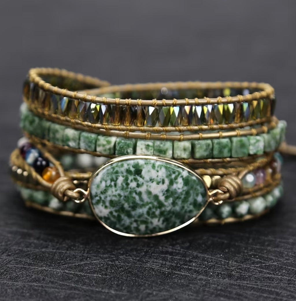 Premium Hand Beaded Wrap Cuff Bracelet