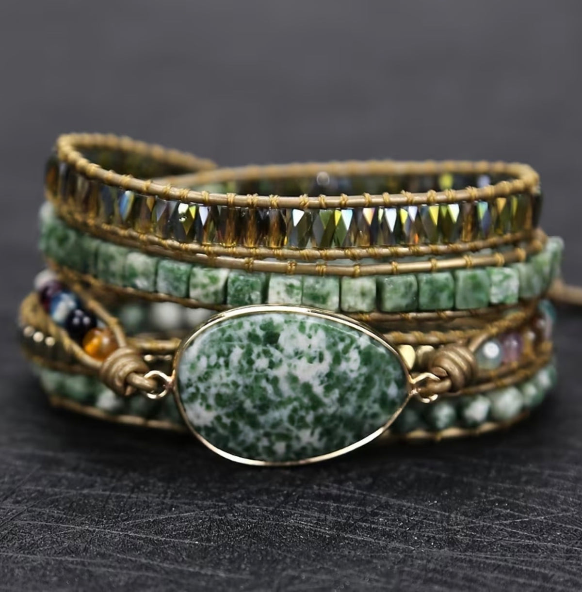 Premium Hand Beaded Wrap Cuff Bracelet