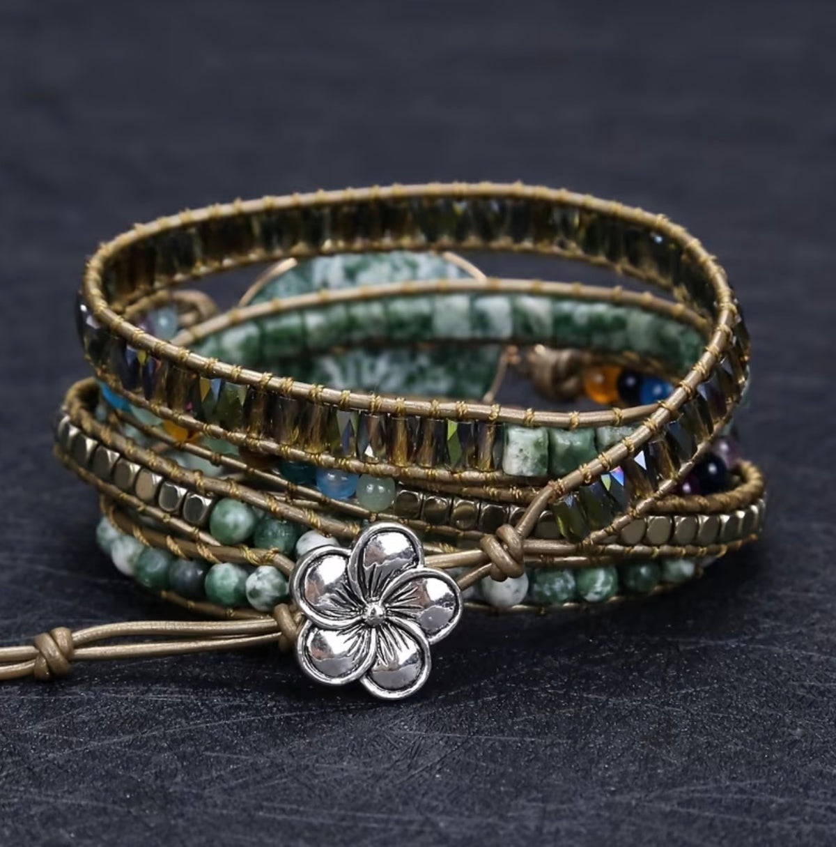 Premium Hand Beaded Wrap Cuff Bracelet
