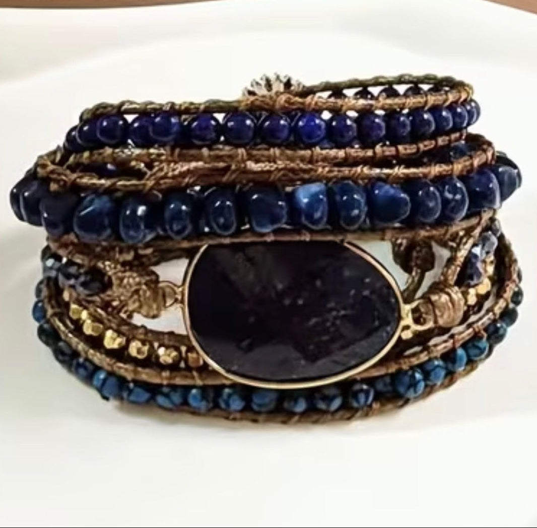 Premium Hand Beaded Wrap Cuff Bracelet