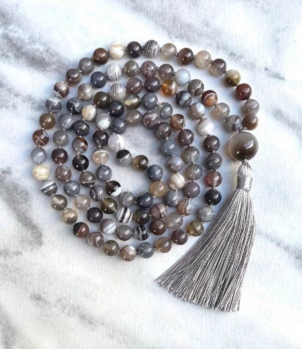 Luxury Charcoal Melange Stone Beads for Meditation & Adventure