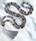 Luxury Charcoal Melange Stone Beads for Meditation & Adventure