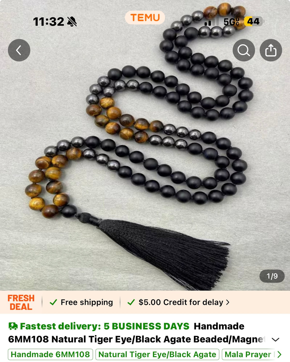 Luxury Charcoal Melange Stone Beads for Meditation & Adventure