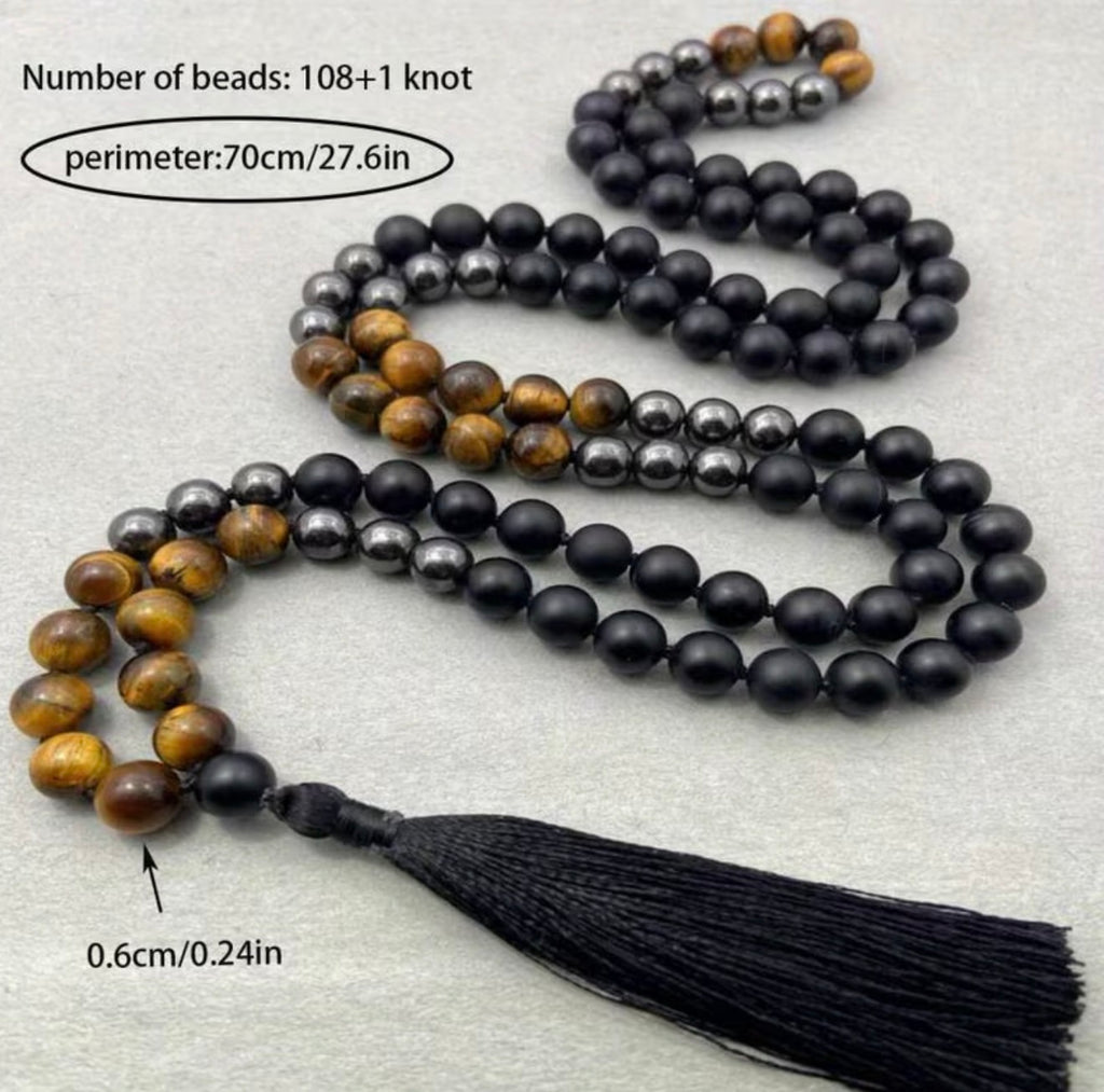 Luxury Charcoal Melange Stone Beads for Meditation & Adventure