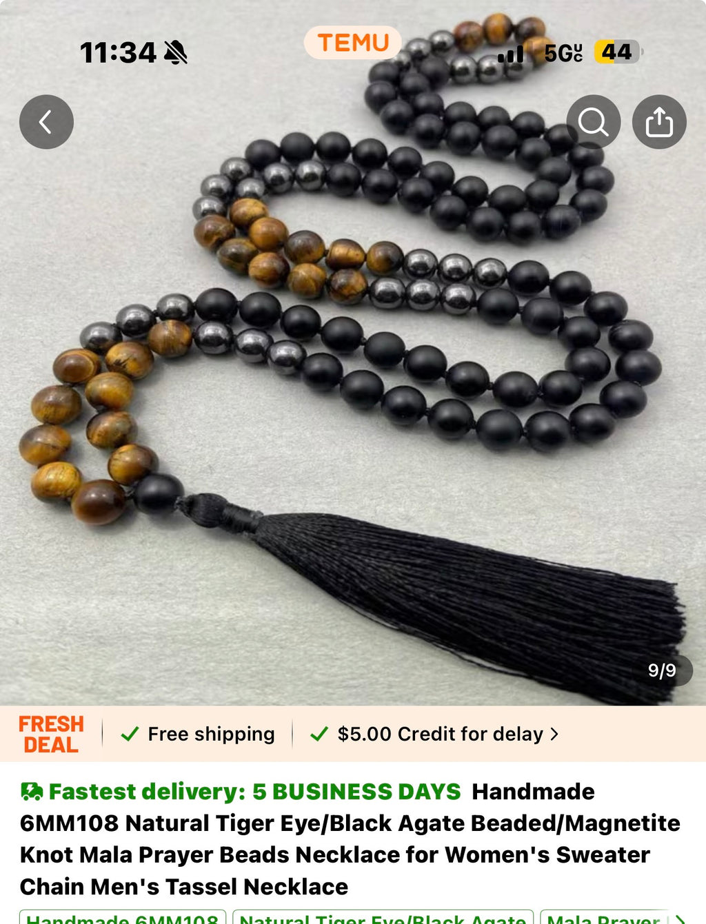 Luxury Charcoal Melange Stone Beads for Meditation & Adventure