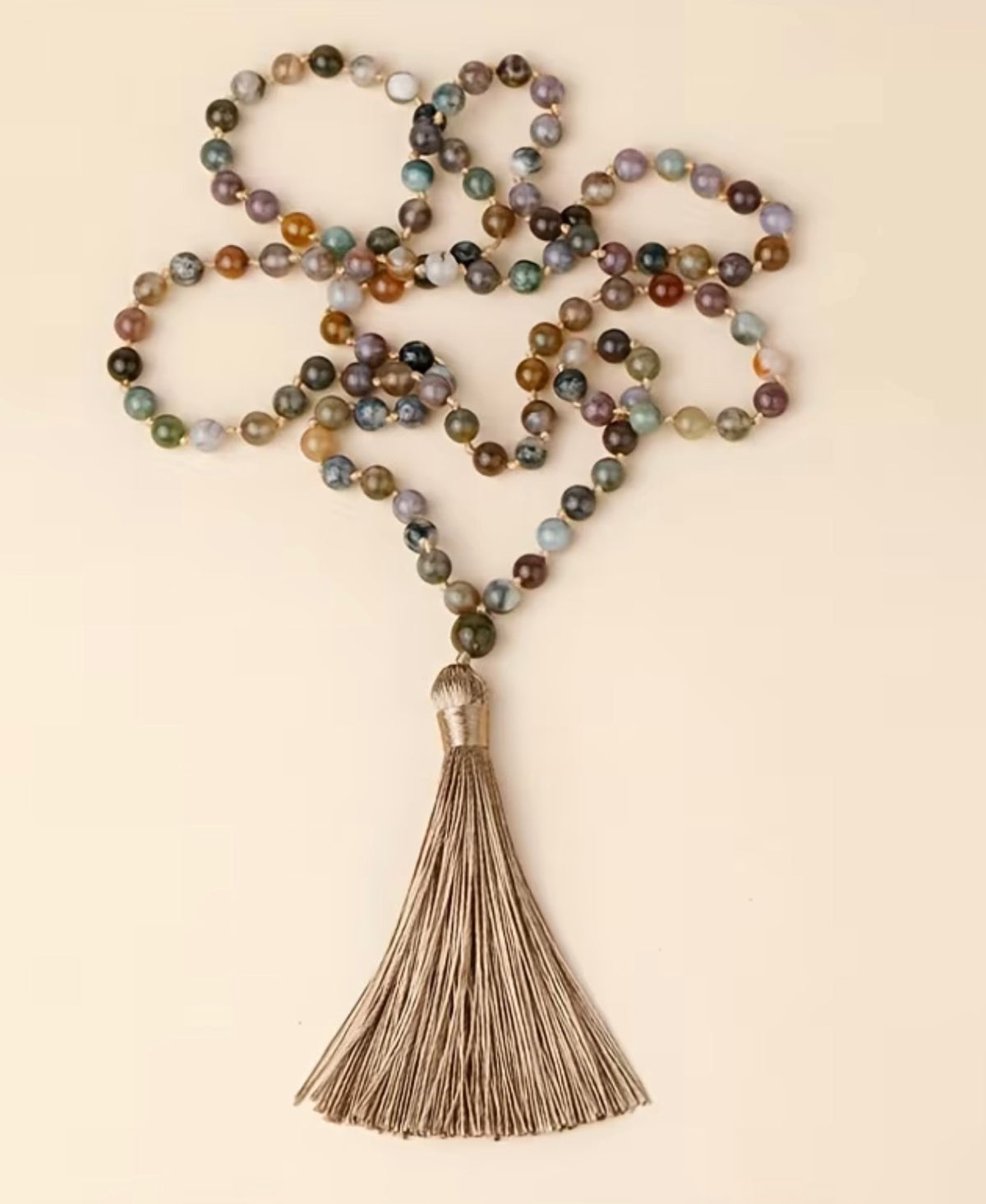 Luxury Charcoal Melange Stone Beads for Meditation & Adventure
