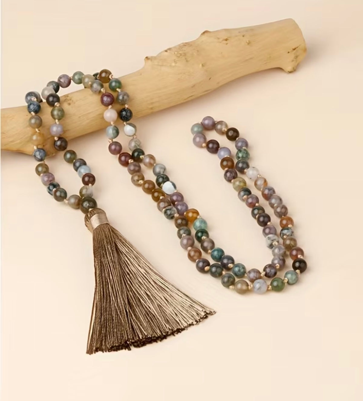 Luxury Charcoal Melange Stone Beads for Meditation & Adventure