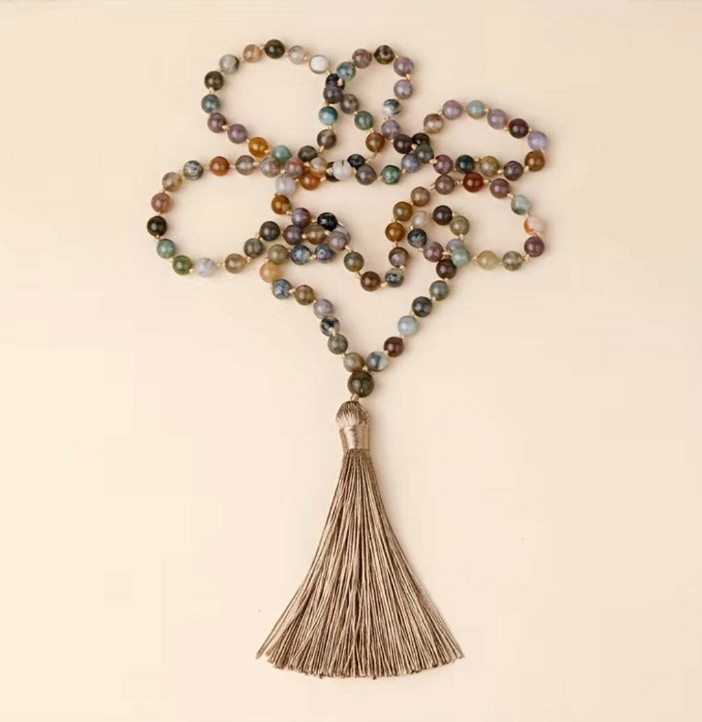Luxury Charcoal Melange Stone Beads for Meditation & Adventure
