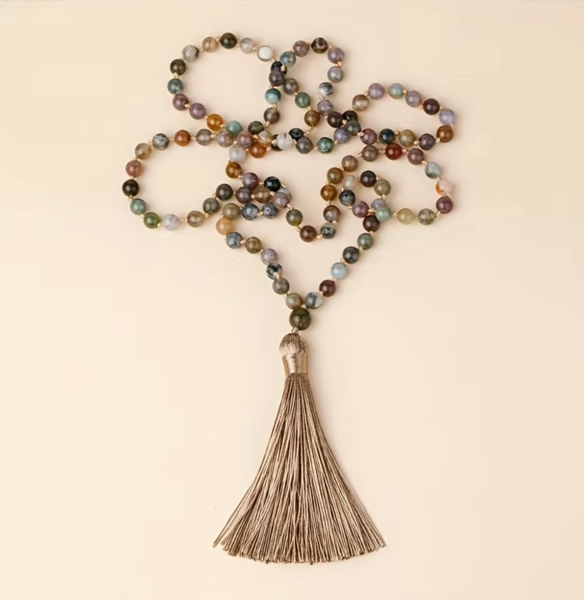 Luxury Charcoal Melange Stone Beads for Meditation & Adventure