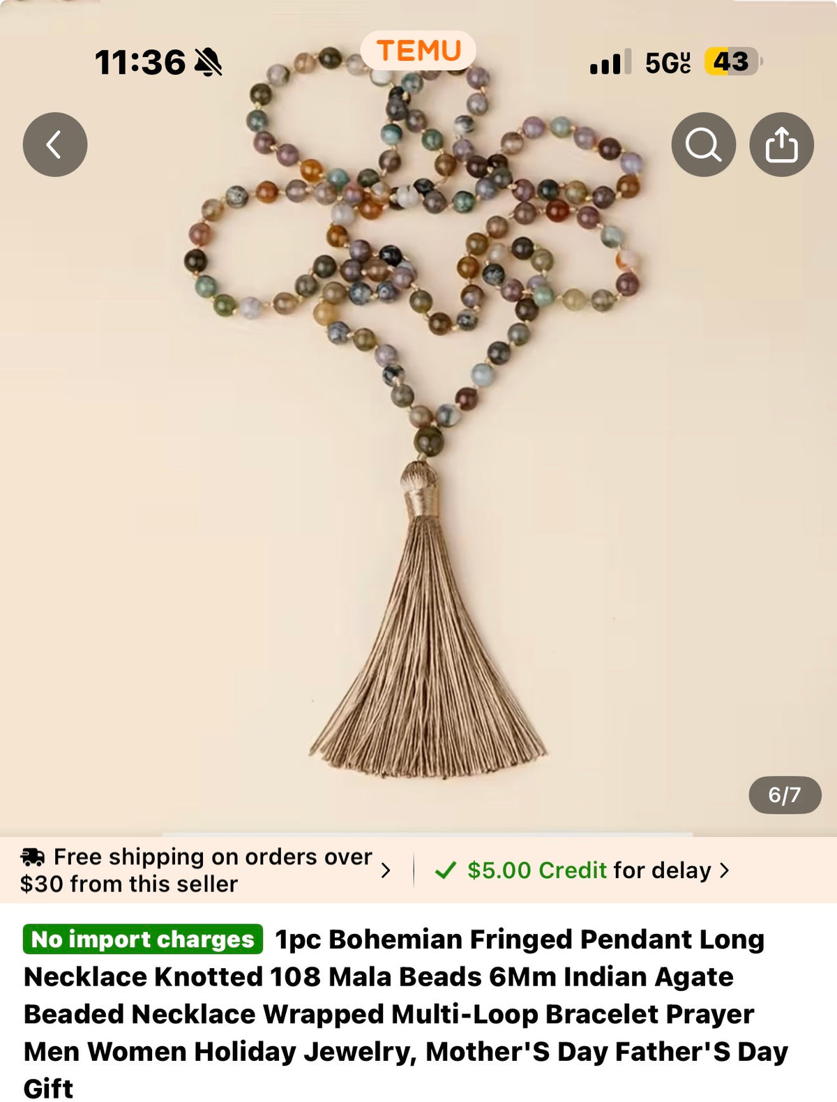 Luxury Charcoal Melange Stone Beads for Meditation & Adventure